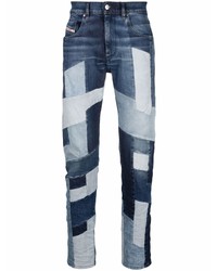 Jeans patchwork blu scuro di Diesel