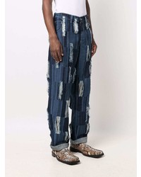 Jeans patchwork blu scuro di Charles Jeffrey Loverboy