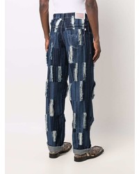 Jeans patchwork blu scuro di Charles Jeffrey Loverboy