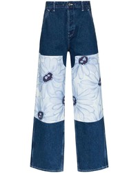 Jeans patchwork blu scuro di Jacquemus