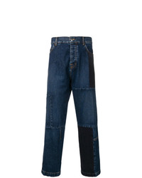 Jeans patchwork blu scuro di McQ Alexander McQueen