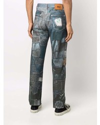 Jeans patchwork blu scuro di Doublet