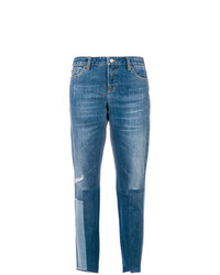 Jeans patchwork blu di Cambio