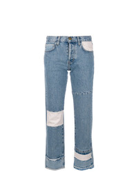 Jeans patchwork blu di Current/Elliott