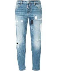 Jeans patchwork blu di Dsquared2