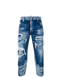 Jeans patchwork blu di Dsquared2