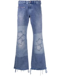 Jeans patchwork blu di ERL