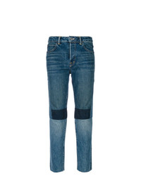 Jeans patchwork blu di Helmut Lang