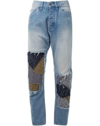 Jeans patchwork blu