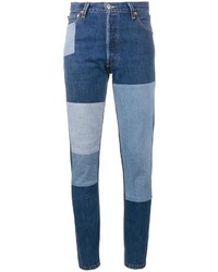 Jeans patchwork blu di RE/DONE
