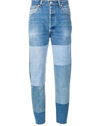 Jeans patchwork blu di RE/DONE