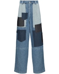 Jeans patchwork blu di Sunnei
