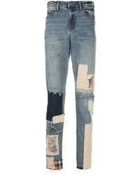 Jeans patchwork blu di VAL KRISTOPHE