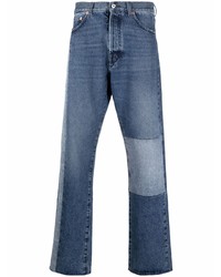 Jeans patchwork blu di Valentino