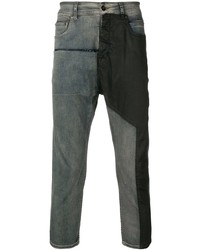 Jeans patchwork foglia di tè di Rick Owens DRKSHDW