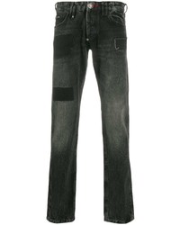 Jeans patchwork grigio scuro di Philipp Plein