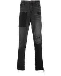 Jeans patchwork grigio scuro di VAL KRISTOPHE