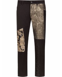 Jeans patchwork neri di Dolce & Gabbana