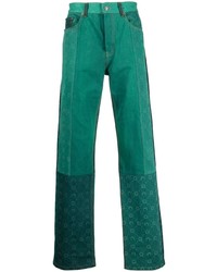 Jeans patchwork verdi di Marine Serre