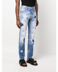 Jeans ricamati azzurri di DSQUARED2