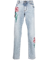 Jeans ricamati azzurri di Dolce & Gabbana