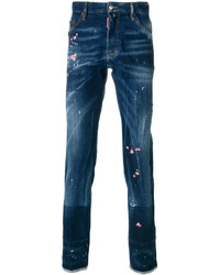 Jeans ricamati blu scuro di DSQUARED2