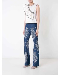 Jeans ricamati blu scuro di Huishan Zhang
