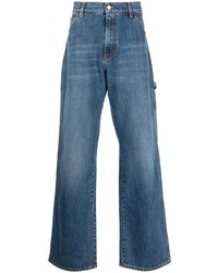 Jeans ricamati blu di Alexander McQueen
