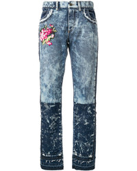 Jeans ricamati blu di Dolce & Gabbana