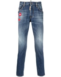 Jeans ricamati blu di DSQUARED2