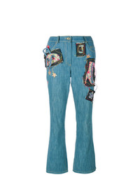 Jeans ricamati blu di John Galliano Vintage