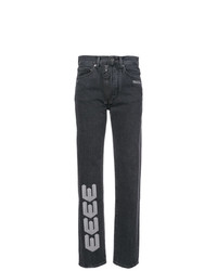 Jeans ricamati grigio scuro di Off-White