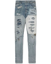 Jeans stampati azzurri di Amiri