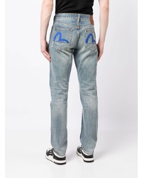 Jeans stampati azzurri di Evisu