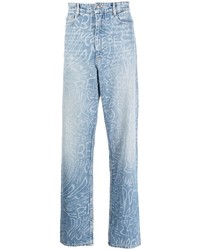 Jeans stampati azzurri di DOMREBEL
