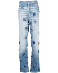 Jeans stampati azzurri di DSQUARED2