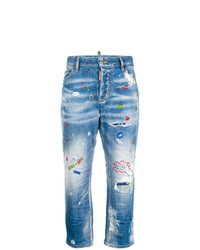 Jeans stampati azzurri di Dsquared2