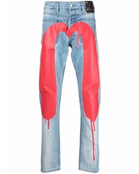 Jeans stampati azzurri di Evisu