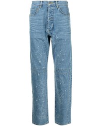 Jeans stampati azzurri di Facetasm