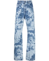 Jeans stampati azzurri di MSGM