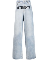 Jeans stampati azzurri di Vetements
