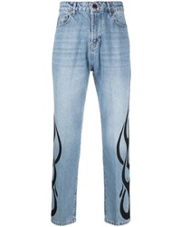 Jeans stampati azzurri di Vision Of Super