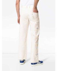 Jeans stampati beige di Bethany Williams