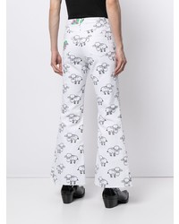 Jeans stampati bianchi e neri di DUOltd