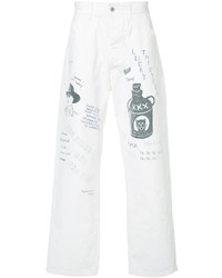 Jeans stampati bianchi