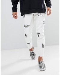 Jeans stampati bianchi di ASOS DESIGN