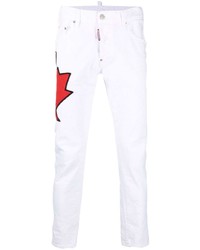 Jeans stampati bianchi di DSQUARED2