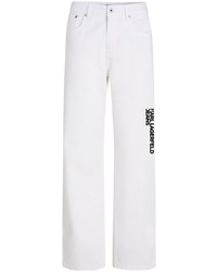 Jeans stampati bianchi di KARL LAGERFELD JEANS