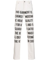 Jeans stampati bianchi di Moschino