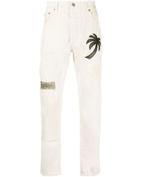 Jeans stampati bianchi di Palm Angels